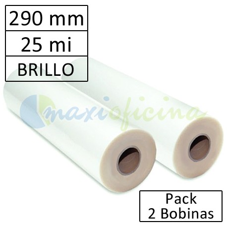Bobina Plastificadora 25 Micras Brillo 290mm.