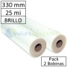 Bobina Plastificadora 25 Micras Brillo 330mm.