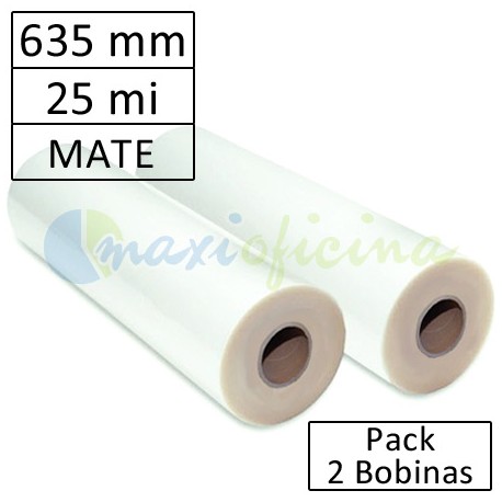 Bobina Plastificadora 25 Micras Mate 635mm.