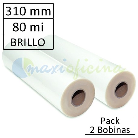 Bobina Plastificadora 80 Micras Brillo 310mm.