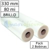 Bobina Plastificadora 80 Micras Brillo 330mm.