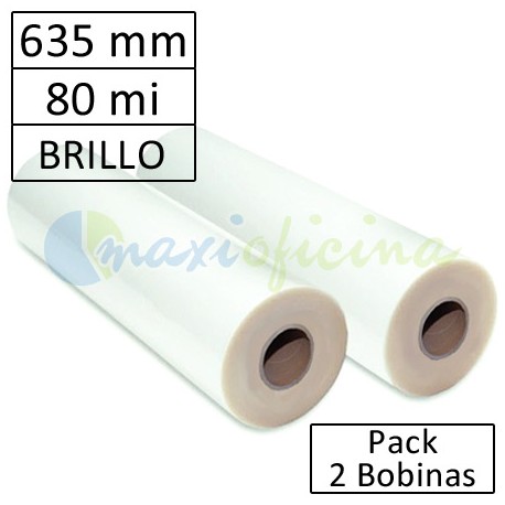 Bobina Plastificadora 80 Micras Brillo 635mm.
