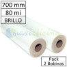 Bobina Plastificadora 80 Micras Brillo 700mm.