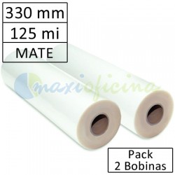 Pack de 2 Bobinas Plastificadora 125 Micras Mate 330mm.