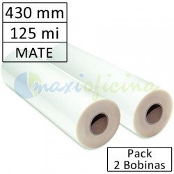 Pack de 2 Bobinas Plastificadora 125 Micras Mate 430mm.