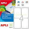 Etiquetas Adhesivas marca Apli 99 x139mm Ref 02422