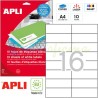 Etiquetas Adhesivas marca Apli 105x37 mm. 10h. Ref 12922