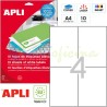 Etiquetas Adhesivas marca Apli 105x148 mm. 10h. Ref 12919