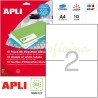 Etiquetas Adhesivas marca Apli 210x148 mm. 10h. Ref 12918