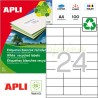 Etiquetas Adhesivas Recicladas Apli 70x35mm 100h