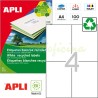 Etiquetas Adhesivas Recicladas Apli 105x148mm 100h