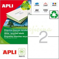 Etiquetas Adhesivas Recicladas Apli 210x148mm 100h