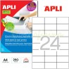 Etiquetas Adhesivas Apli para impresoras laser 70x37mm Referencia 2520