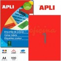 Etiquetas Adhesivas Apli Rojo 210x297mm 100h