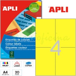 Etiquetas Adhesivas Apli Amarillas 105x148 mm. Ref 12991