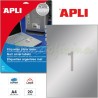 Etiquetas Adhesivas Apli en color Plata metalizado 210x297mm 10071