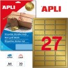 Etiquetas Adhesivas Apli en color Oro metalizado 63x29mm 14887