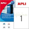 Etiquetas Adhesivas en Poliester Blanco Apli 210x297mm.