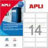 Etiquetas Adhesivas en Poliester Blanco Apli 99x38mm.