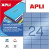 Etiquetas Adhesivas en Poliester Transparente Apli 70x37mm.