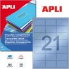 Etiquetas Adhesivas en Poliester Transparente Apli 63x38mm.