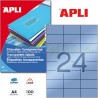 Etiquetas Adhesivas en Poliester Transparente Apli 70x37mm.