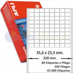Etiquetas Adhesivas Papel Continuo Apli 35,6x23,3mm.