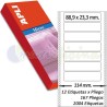 Etiquetas Adhesivas Papel Continuo Apli  88,9x23,3mm. Ref.00821