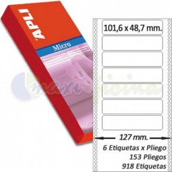 Etiquetas Adhesivas Papel Continuo Apli 101,6x48,7mm.