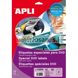 Bolsa INK Etiqueta Apli DVD 117MM. PEtiquetado 10 hojas