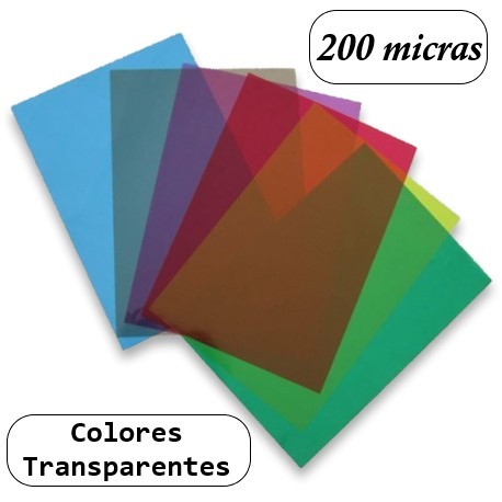 Portadas Encuadernación PVC Transparente 200 Color AZUL - MaxiOficina.com