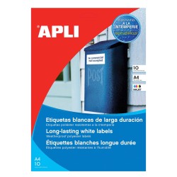 Etiquetas Adhesivas Apli Blancas de Poliéster 99.1 x 139 mm