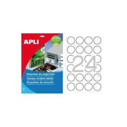 Etiquetas Adhesivas Poliéster Blanco Apli Laser SEGURIDAD 40mm 10h