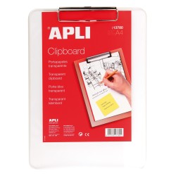 CLIPBOARD A4 de plástico transparente para portapapeles