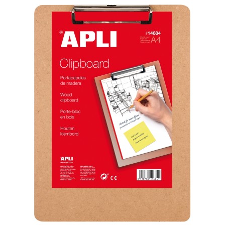 CLIPBOARD A4 de madera con portapapeles
