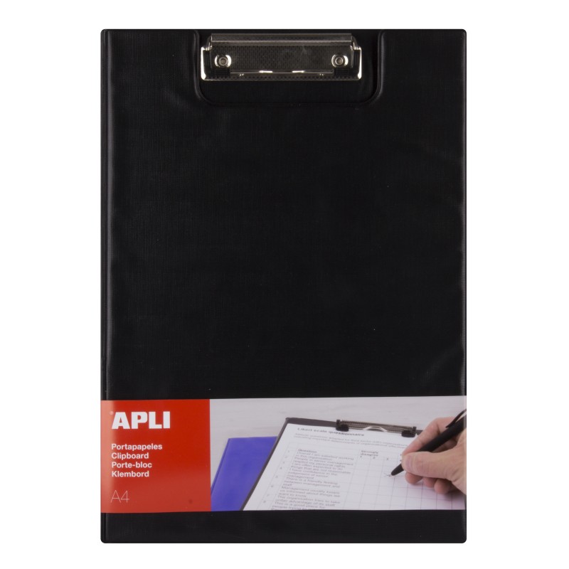 CLIPBOARD Portapapeles con solapa color negro A4
