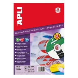 Bolsa Etiquetas Apli Blancas OPACA CD-ROM 25 hojas