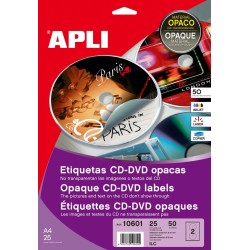 Bolsa Etiquetas Apli CD OPACAS 25 hojas
