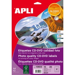 Bolsa Etiquetas Apli CD CALID. FOTO 10 hojas