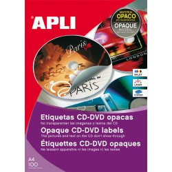 Caja Apli Etiquetas Apli Blancas OPACA CD-ROM 100 hojas