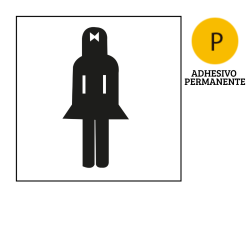 Señal autoadhesiva para mujeres baño