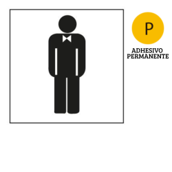 Señal autoadhesiva para hombres baño