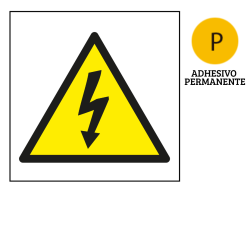 Cartel autoadhesivo peligro eléctrico