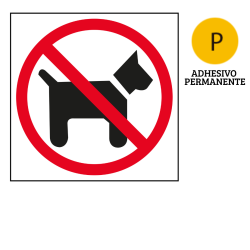 Señalización autoadhesiva prohibidos perros