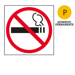 Cartel autoadhesivo prohibido fumar