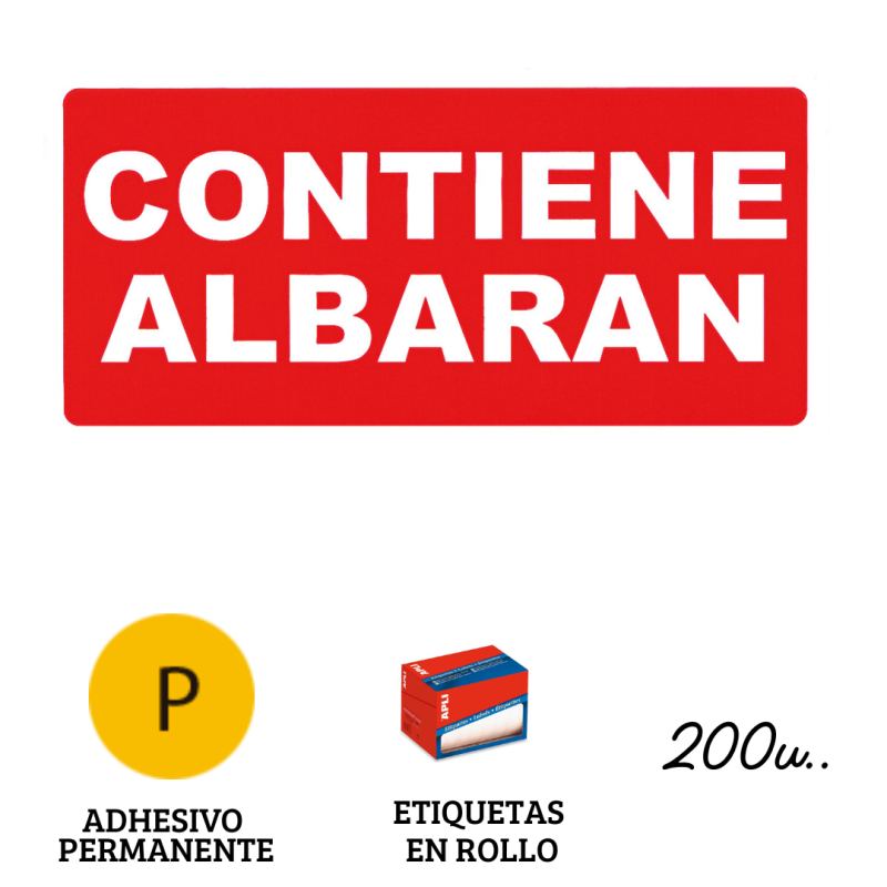 Rollo Etiqueta Apli CONTIENE ALBARAN 200 unidades