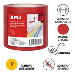 Cintas adhesivas de señalización PVC rojo 40 mm x 33 m 160 μm
