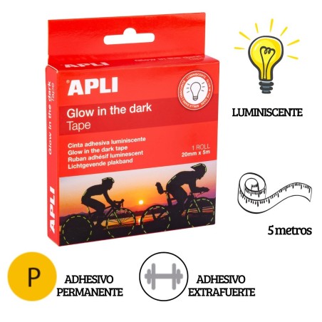 Cinta adhesiva luminiscente 20 mm x 5 m