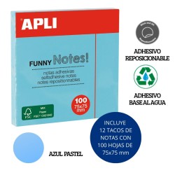 Notas adhesivas 75 x 75 mm de colores