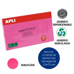 Notas adhesivas  125 x 75 mm varios colores.